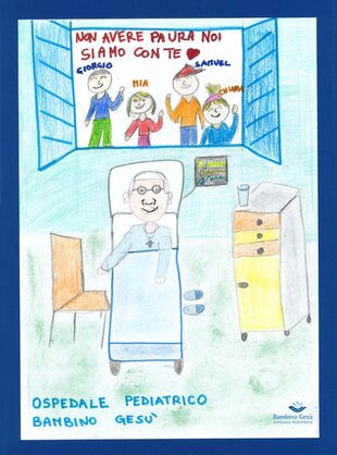 El dibujo de un grupo de niños al papa Francisco