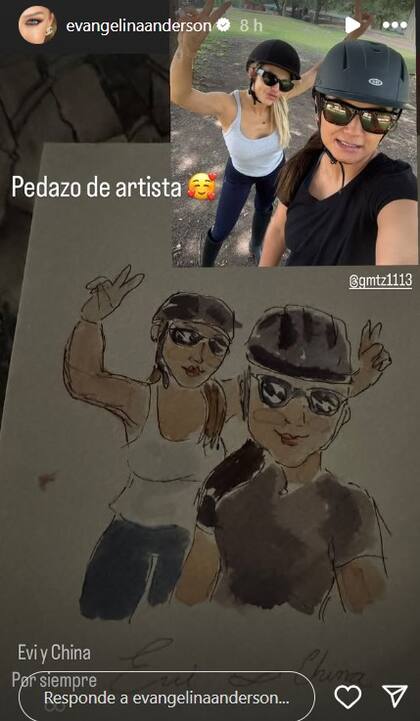 El dibujo que mostró Evangelina en su despedida de México