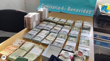 El dinero secuestrado en poder del imputado