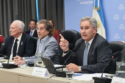 El diputado Bertie Benegas Lynch y Pablo Quirno, en la Comisión de Presupuesto