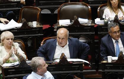 El diputado Hernán Lombardi durante la primera jornada de la sesión por la "Ley Ómnibus" en la cámara de Diputados