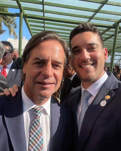 El diputado paraguayo Rubén Rubín junto al presidente de Uruguay, Luis Lacalle Pou