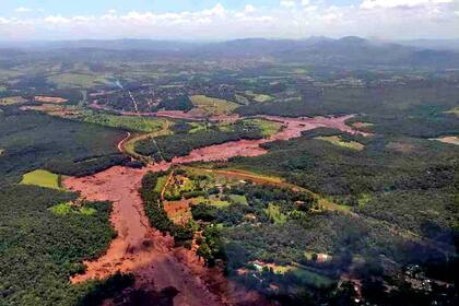 El dique de desechos de una mina se rompió en Brumadinho, en el estado de Minas Gerais, en Brasil