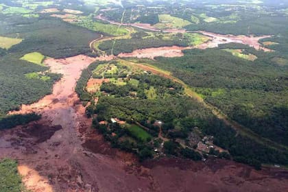 El dique de desechos de una mina se rompió en Brumadinho, en el estado de Minas Gerais, en Brasil