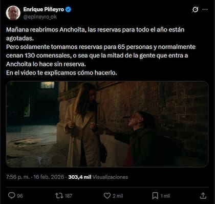 El director de cine publicó un video de una gran calidad (Foto: @epineyro_ok)