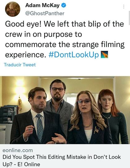 El director de Dont look up habló del supuesto error encontrado en la película