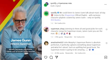 El director presentó las playlists a través de Instagram