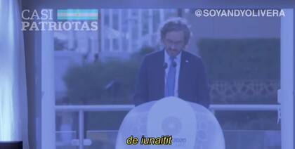 El discurso en ingés de Santiago Cafiero también forma parte del video viral
