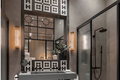 El diseño de otro de los baños de las habitaciones