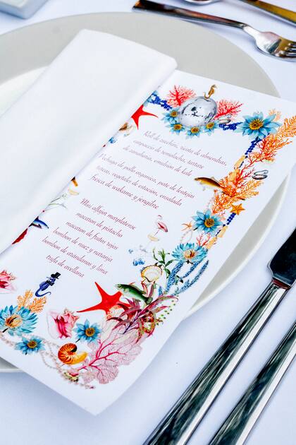 El diseño del menú, fue una creación exclusiva del festejado