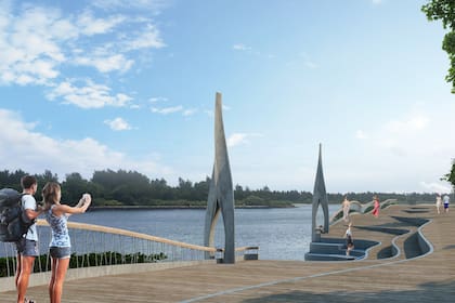 El diseño del paseo se pensó como una conexión entre la comunidad y el mar, con pequeños anfiteatros que permitirán a la gente contemplar y acceder al agua