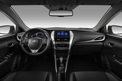 El diseño del tablero y la consola del nuevo Toyota Yaris es sobrio y clásico; se destaca la pantalla de 7”