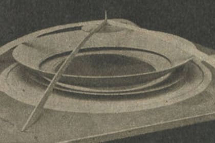 El diseño futurista del "tulipán" creado por el ingeniero Delpini fue el primer proyecto de estadio de Boca que podría realizarse en la Ciudad Deportiva, pero el profesional falleció en 1964