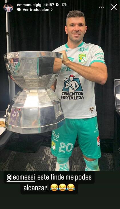 El divertido mensaje de Emmanuel Gigliotti para Lionel Messi (Foto: Instagram @emmanuelgigliotti87)