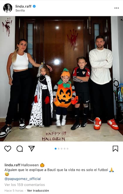 El divertido posteo de la esposa de Papu Gómez por el atuendo que eligió su hijo mayor