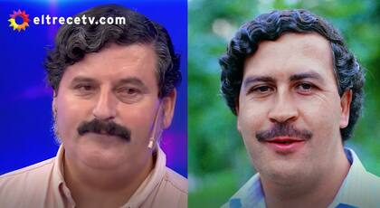 El doble de Pablo Escobar en Bienvenidos a bordo (Crédito: Captura de video eltrece)