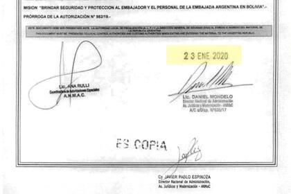 El documento de la ANMAC con la prórroga concedida 