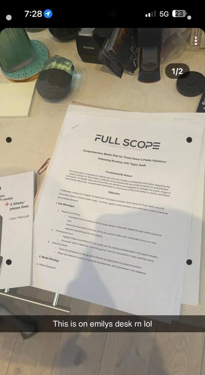 El documento que asegura la separación entre Travis Kelce y Taylor Swift se filtró en Reddit y rápidamente se volvió viral