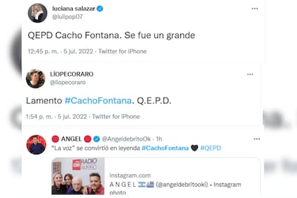 El dolor en las redes por la muerte de Cacho Castaña (Captura Twitter)