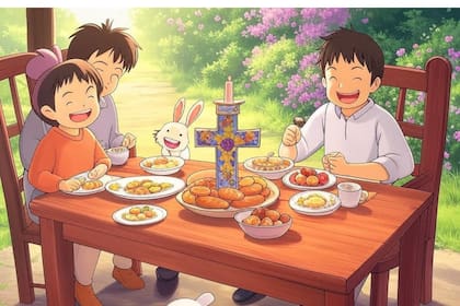 El Domingo de Resurrección en "Estilo Ghibli" para mandar por WhatsApp