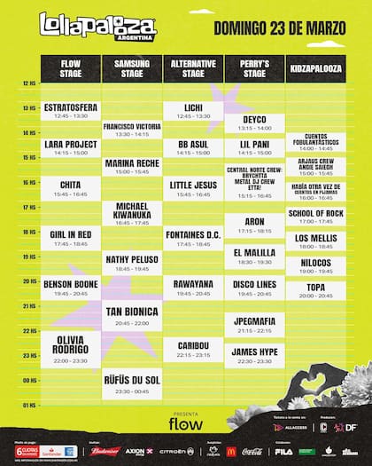 El domingo una de las atracciones especiales es Olivia Rodrigo