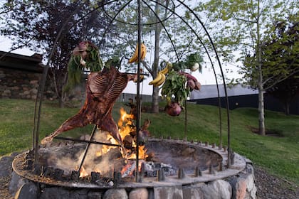El domo con las dos técnicas de fuego, hilos y cruz