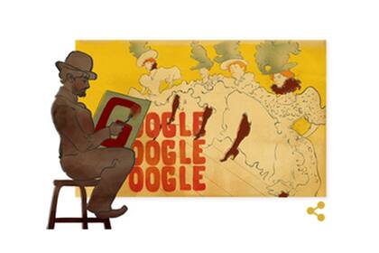 El doodle de Google, en homenaje al 150 aniversario de nacimiento del artista francés Henri de Toulouse Lautrec