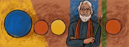 El doodle de Google, en homenaje al artista M.F. Husain