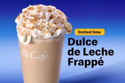 El Dulce de Leche Frappé está disponible en McDonald´s por tiempo limitado en tamaños pequeño, mediano y grande (McDonald´s)