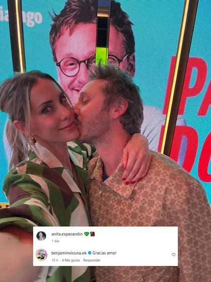 El dulce intercambio de la pareja en las redes sociales (Foto: Instagram @anita.espasandin)