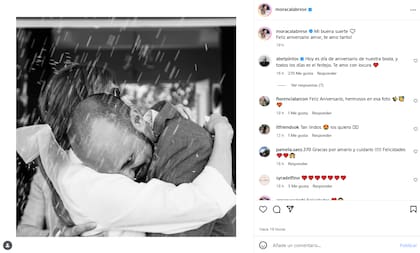 El dulce intercambio de mensajes de Abel Pintos y Mora Calabrese por su aniversario de bodas (Foto: Instagram @moracalabrese)