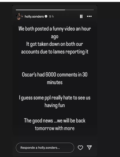 El duro descargo de Sonders en IG