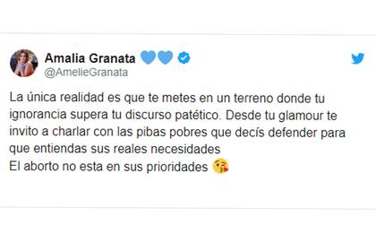 El duro mensaje de Amalia Granata