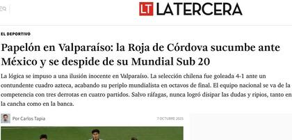 El duro titular de La Tercera tras la eliminación de Chile