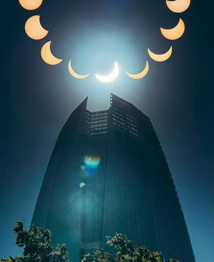 El eclipse en Santiago de Chile