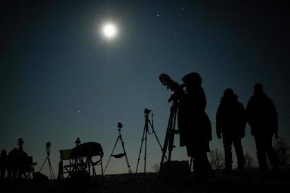 El eclipse lunar, visto desde Viena, Austria