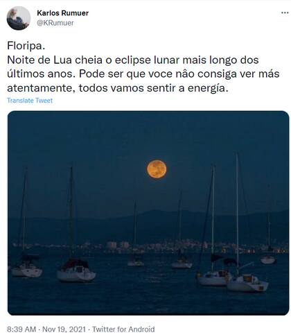 El eclipse se pudo apreciar también en la ciudad de Florianópolis, Brasil, y el resto del continente americano