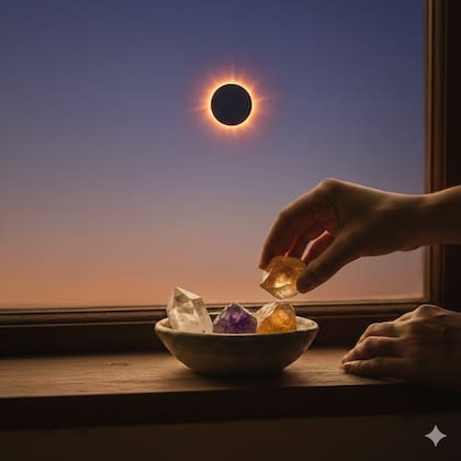 El eclipse solar anular es ideal para la carga de cristales