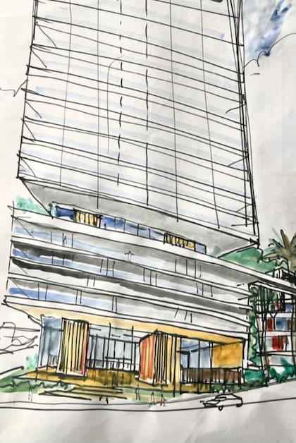 El edificio de 120 metros estará conectado a otro de tres pisos