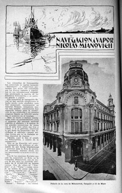 El edificio de la esquina de 25 de Mayo y Perón, donde funcionó el lujoso Palace Hotel.