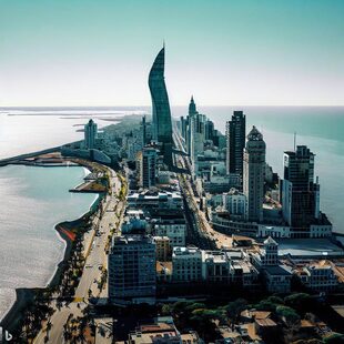 El edificio en forma de vela recuerda las imágenes actuales de Dubái