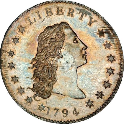 El ejemplar de 1794 muestra la imagen de la Libertad con el pelo suelto