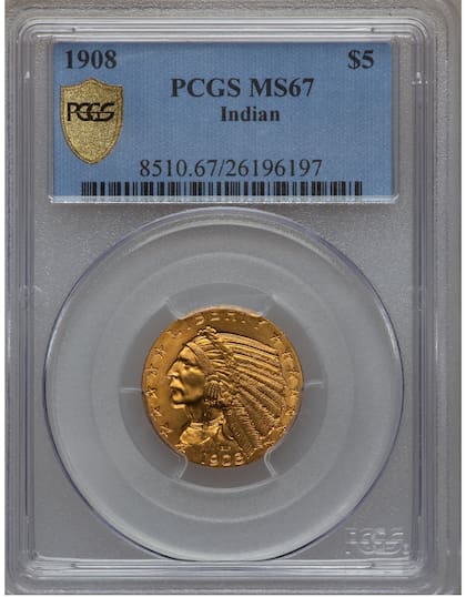 El ejemplar fue calificado como MS67 debido a su buen estado de conservación