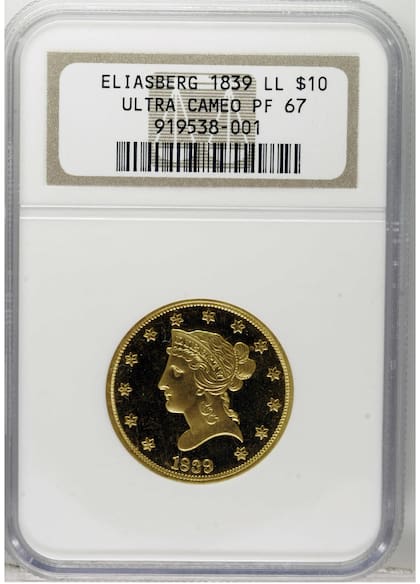 El ejemplar fue calificado como PF67 Ultra Cameo debido a su excelente estado de conservación y efecto visual