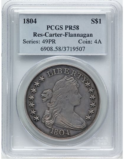 El ejemplar fue calificado como PR58 debido a su estado regular de conservación