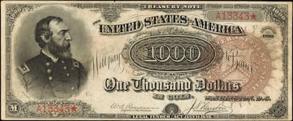 El ejemplar lleva el retrato del general George Meade, reconocido por su papel en la Batalla de Gettysburg durante la Guerra Civil estadounidense