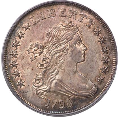 El ejemplar pertenece a las piezas acuñadas en 1798