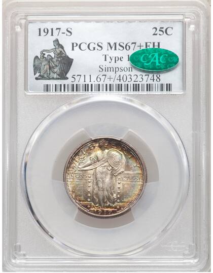 El ejemplar perteneciente al Tipo 1 fue calificado como MS67+ FH debido a su estado de conservación y detalles bien definidos