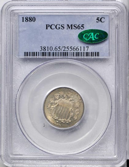 El ejemplar recibió la calificación de MS65 por PCGS debido a su buen estado de conservación