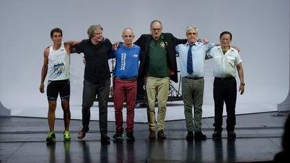 El elenco actual de Campo minado en sus funciones en el Teatro San Martín